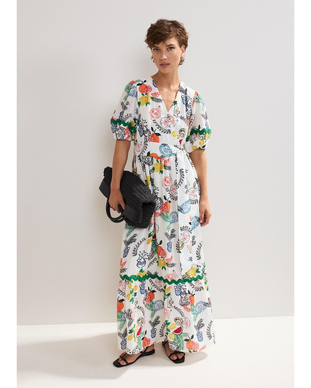 Phase Eight White Rochella Puff Sleeve Maxi Dress