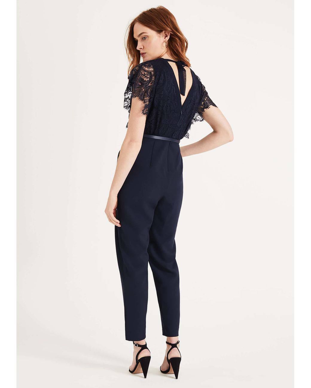 Phase Eight Blue Amira Lace Top Jumpsuit