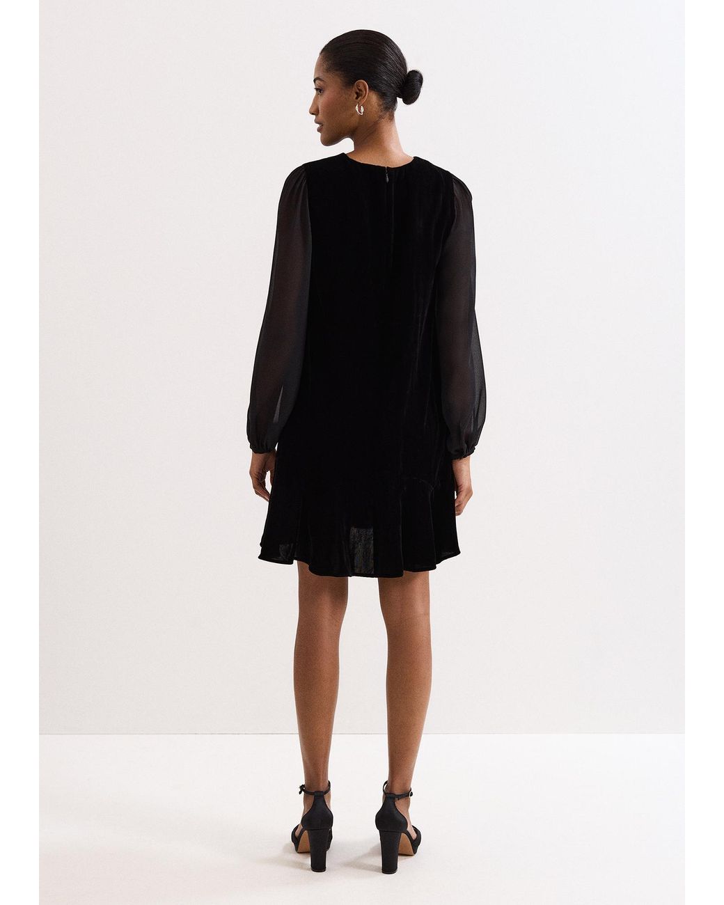 Phase Eight Black Velvet Swing Dress
