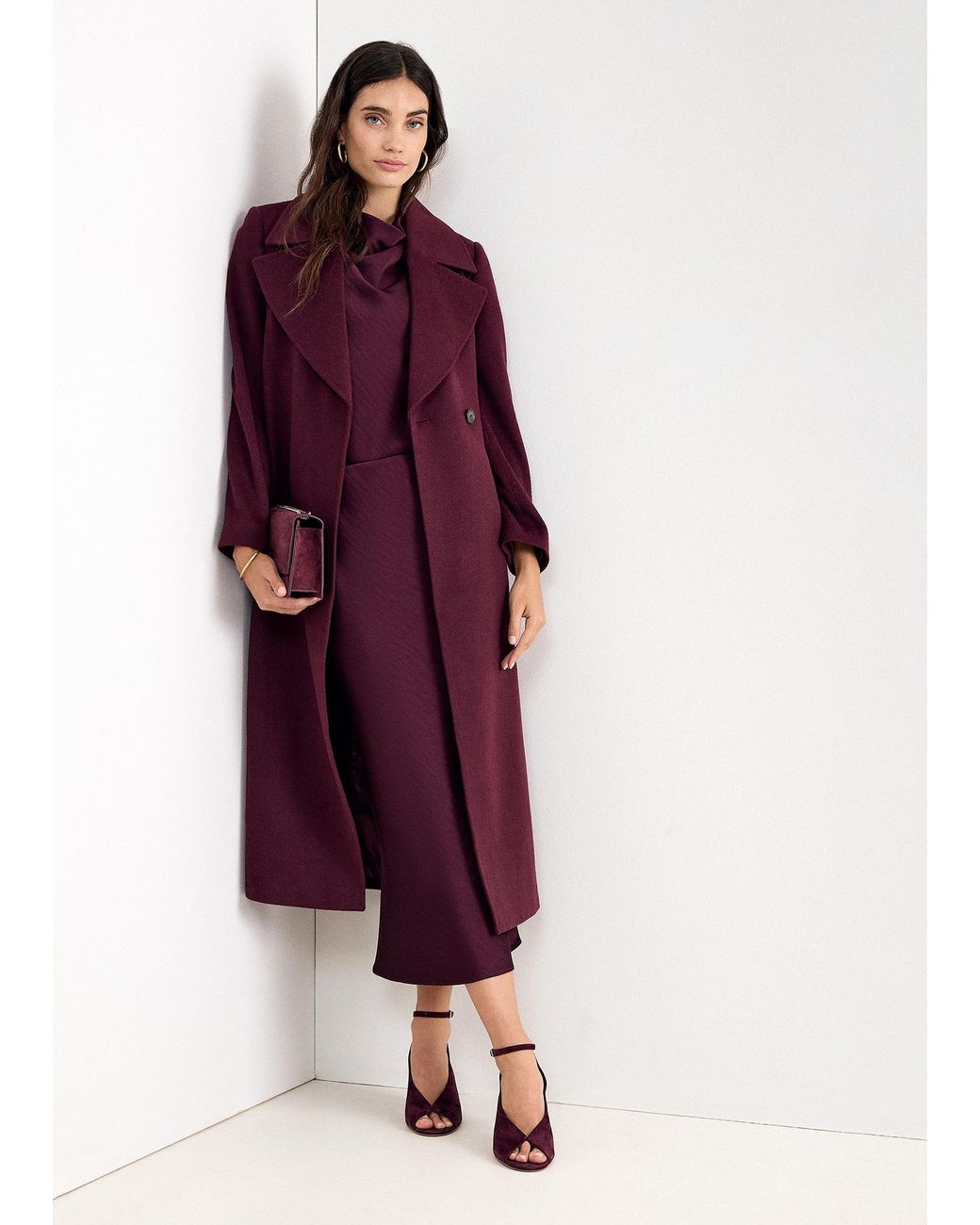 Phase Eight Red Nicoletta Tie Belt Midi Coat