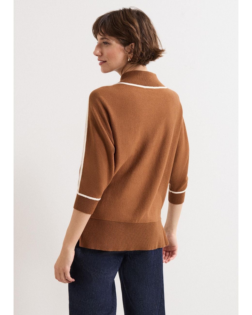 Phase Eight Blue Hallie Tipped Jumper