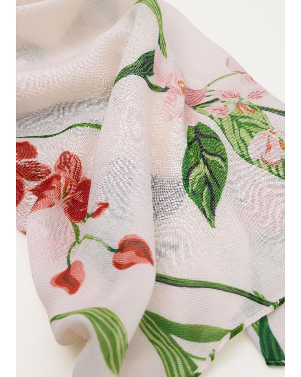 Phase Eight White Niome Floral Scarf