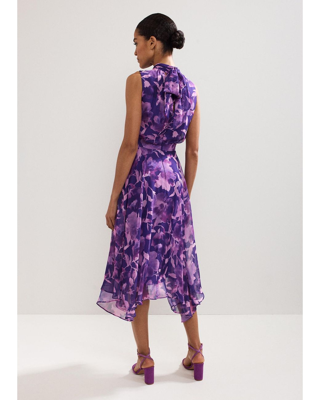 Phase Eight Purple Lucinda Floral Print Dress