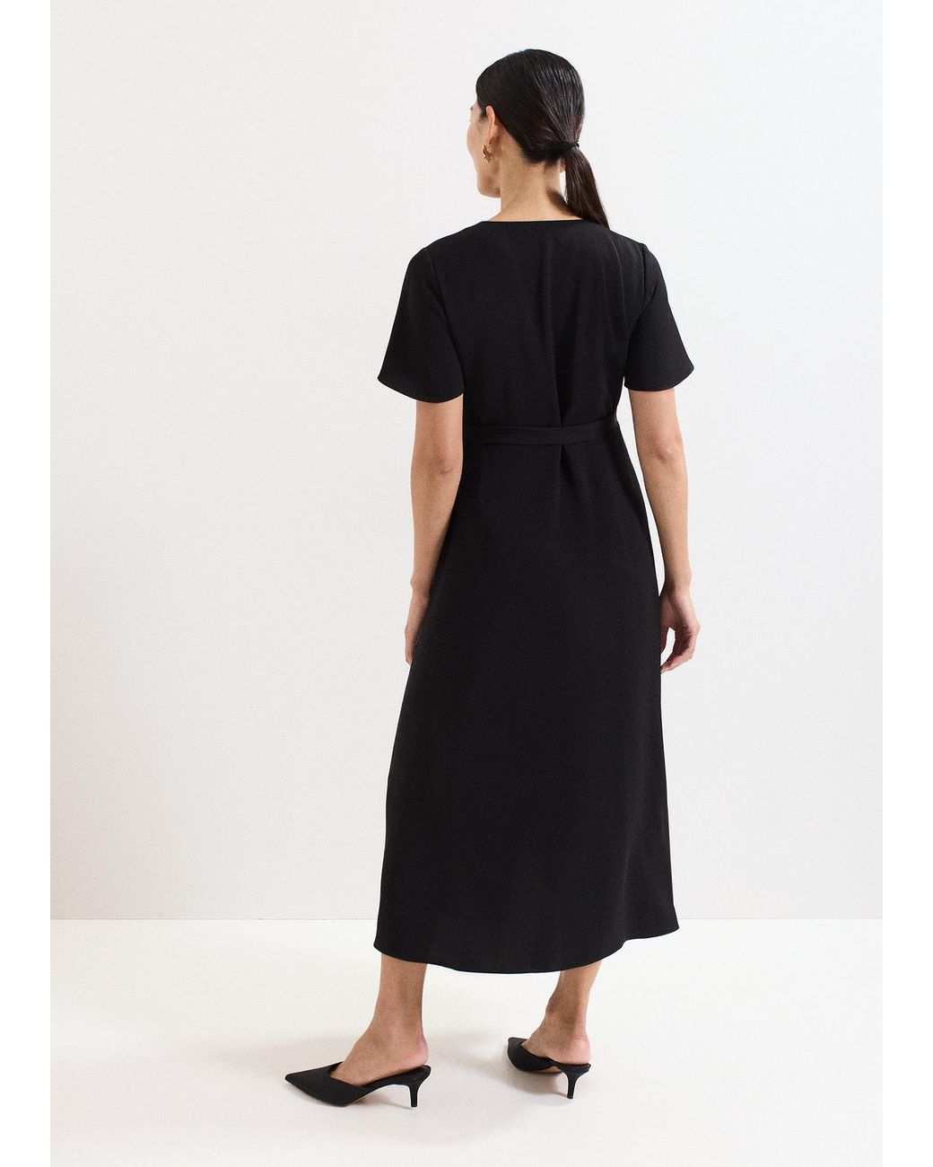 Phase Eight Black Julissa Wrap Midi Dress
