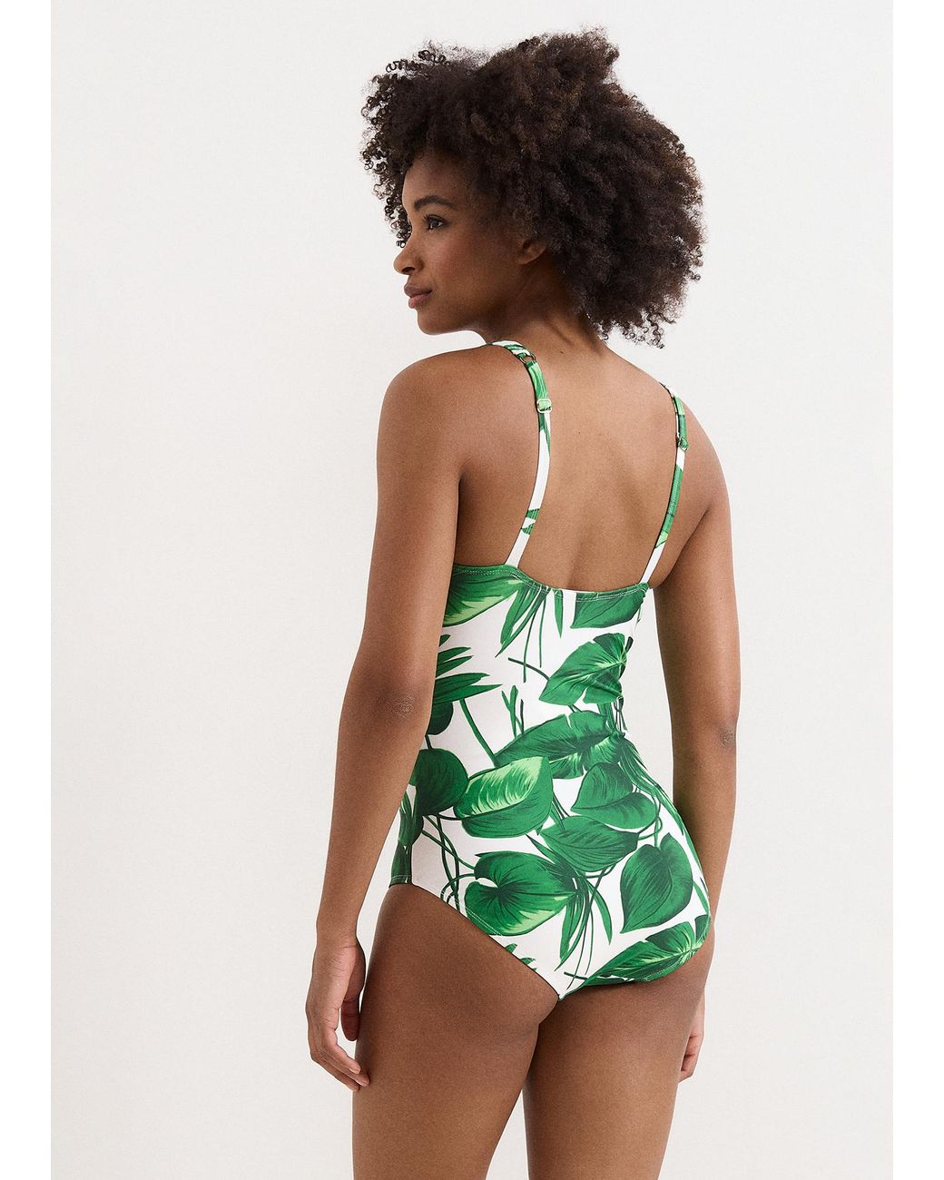 Phase Eight Green Palm Print Swimsuit