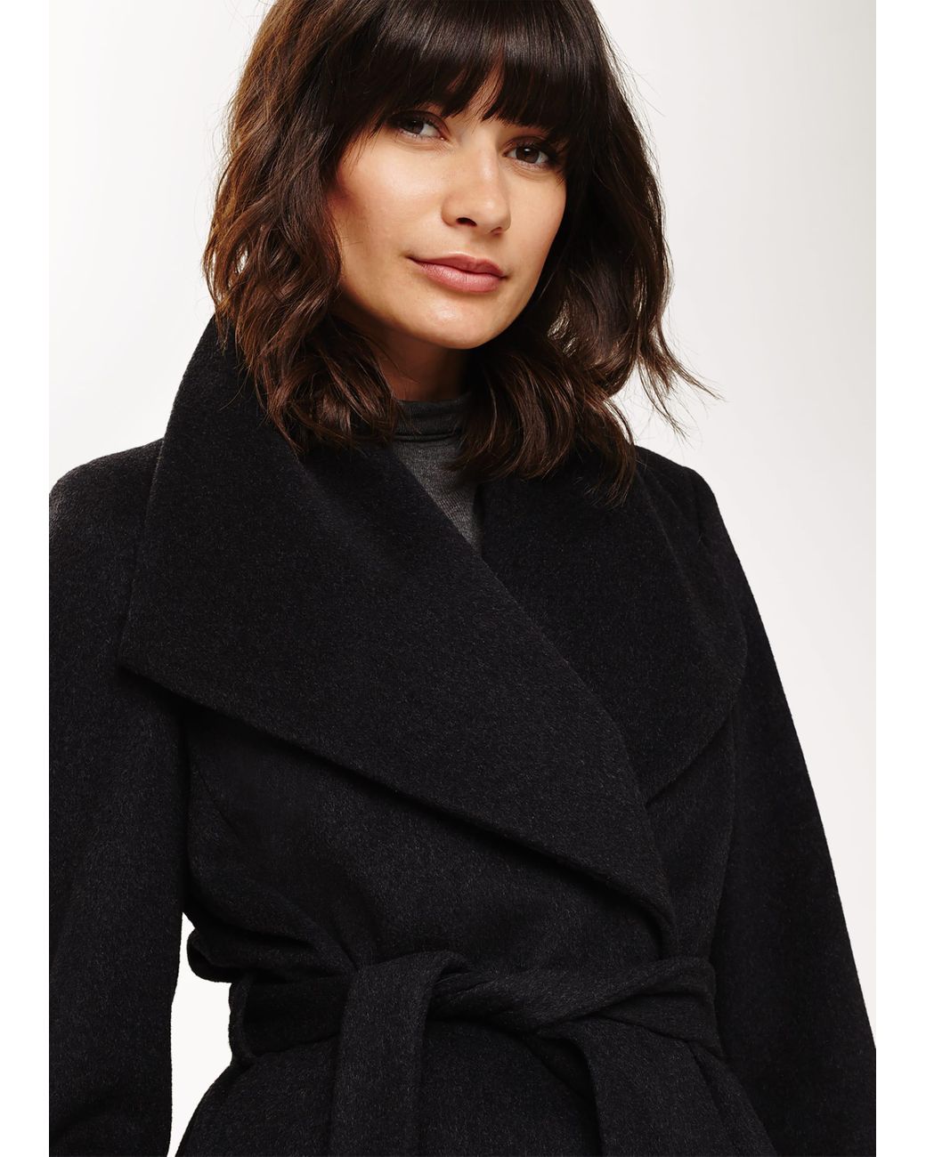 Nicci Short Belted Wool Coat 