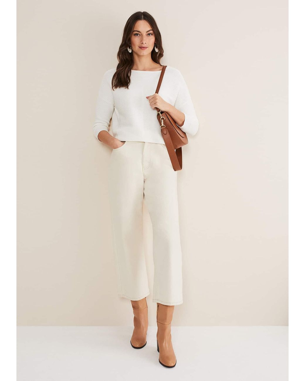 Phase Eight Multicolor Nell Organic Denim Wide Leg Jean