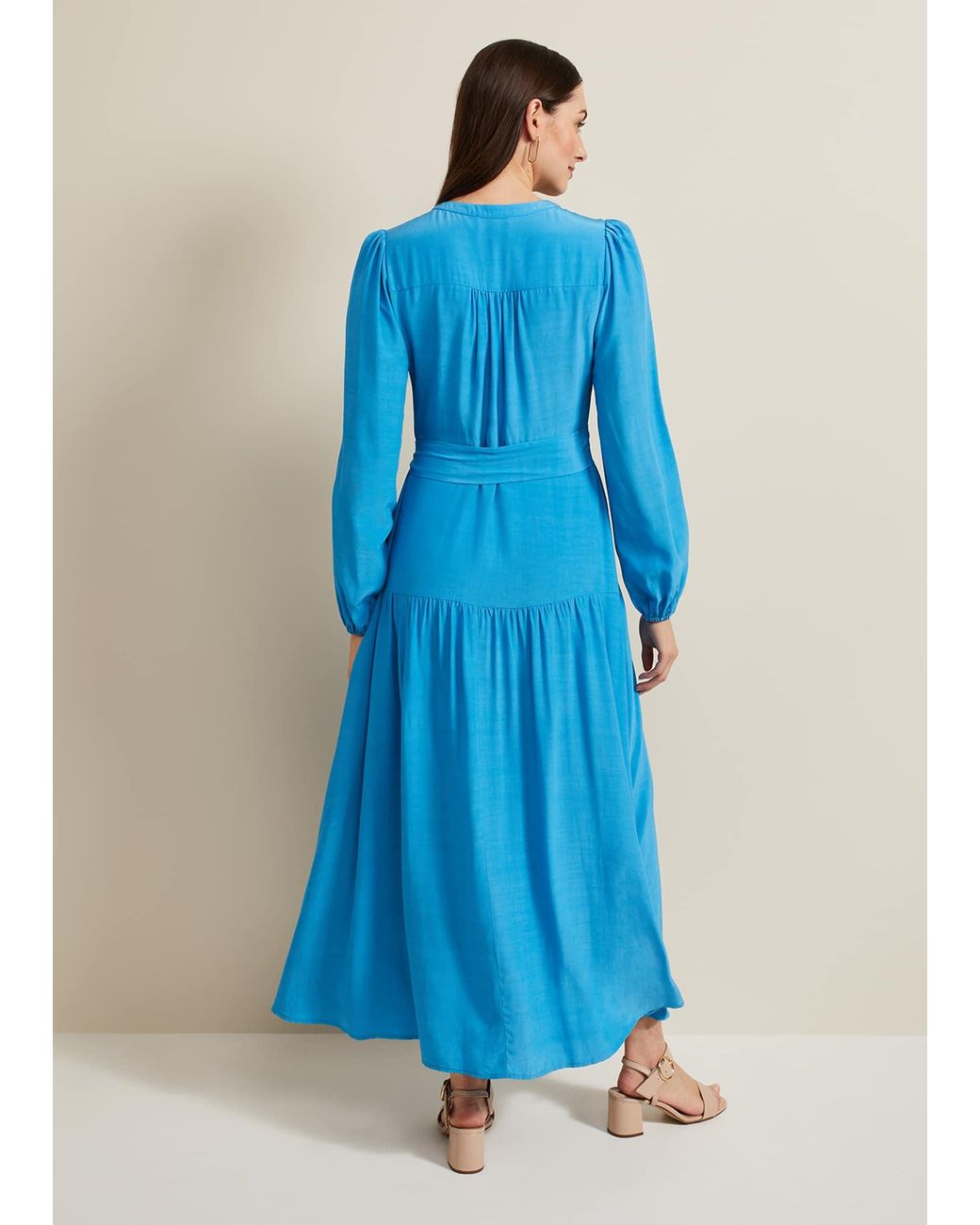 Phase Eight Blue Tori Button Through Maxi Dress