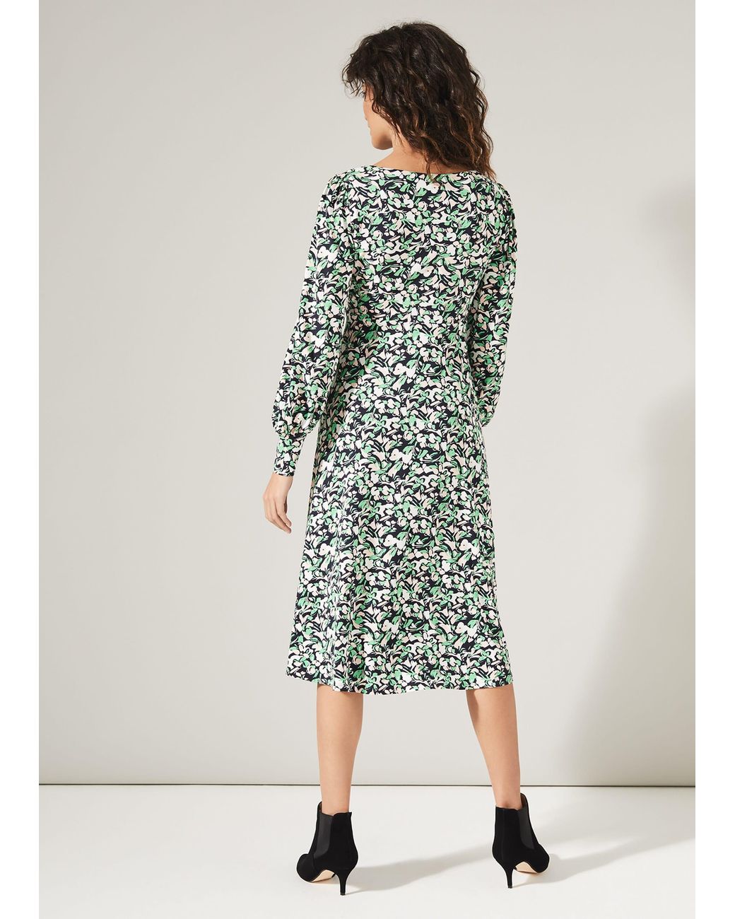Phase Eight Green Sonia Smudge Print Jersey Dress