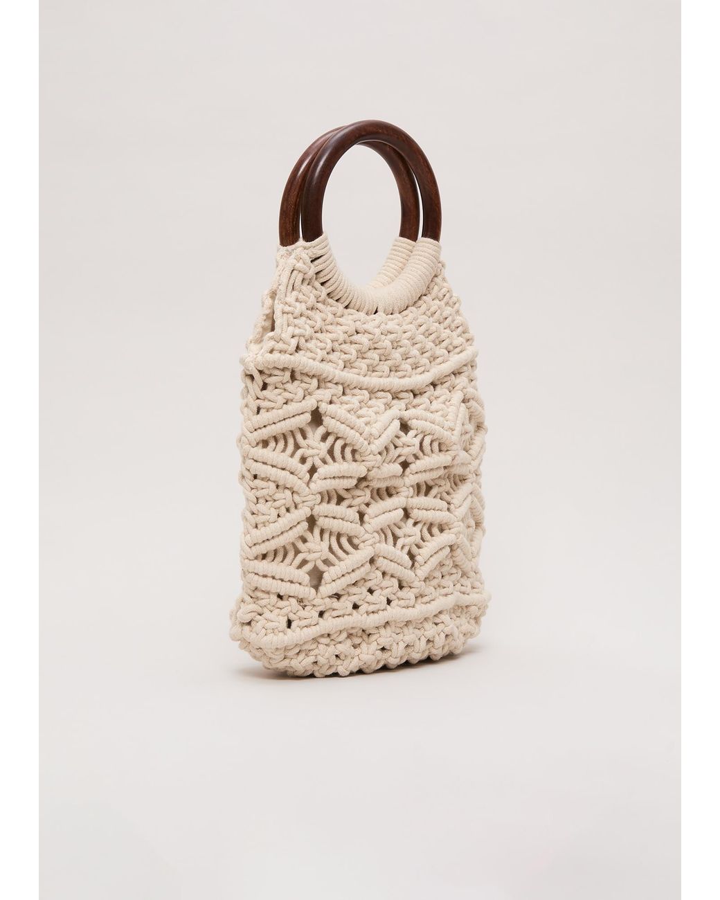 Phase Eight Natural Macrame Bucket Bag