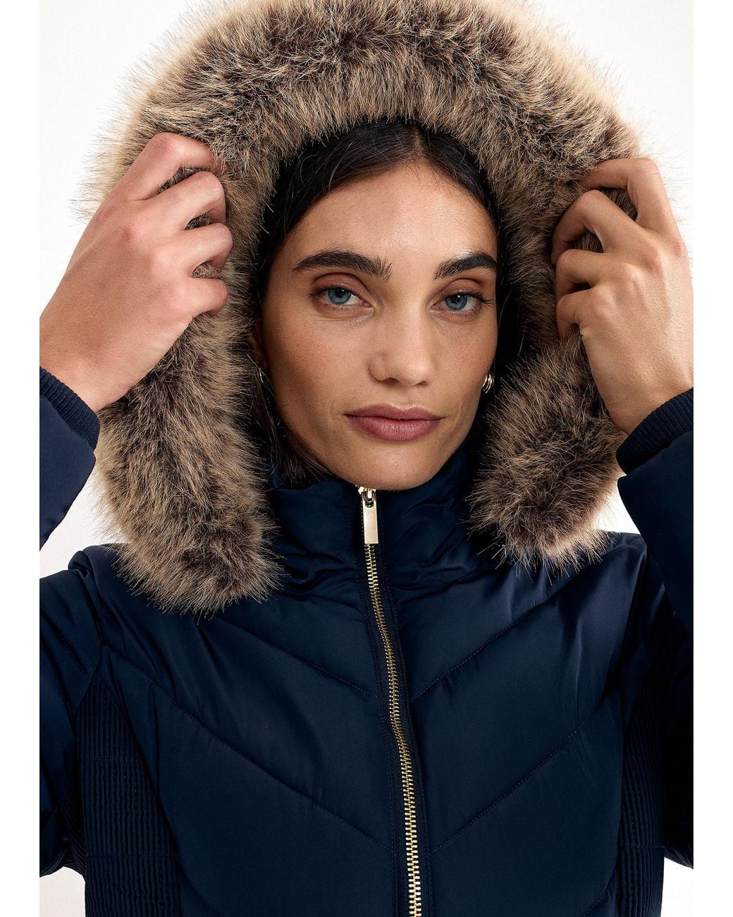 Phase Eight Blue Amber Shower Proof Puffer Coat