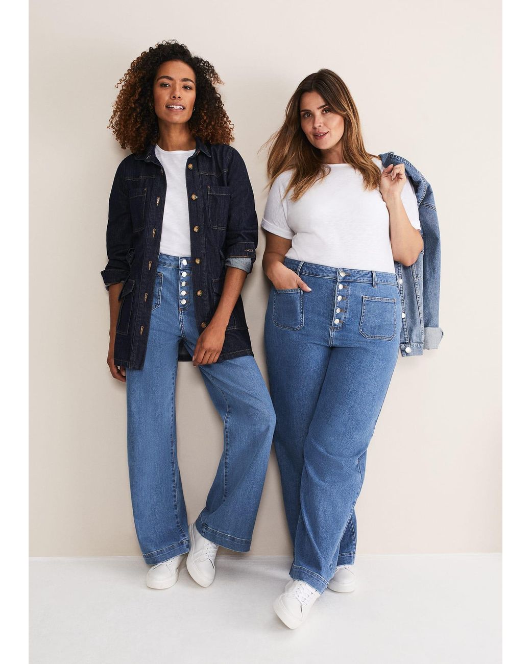 Phase Eight Blue Magsie Wide Leg Jeans