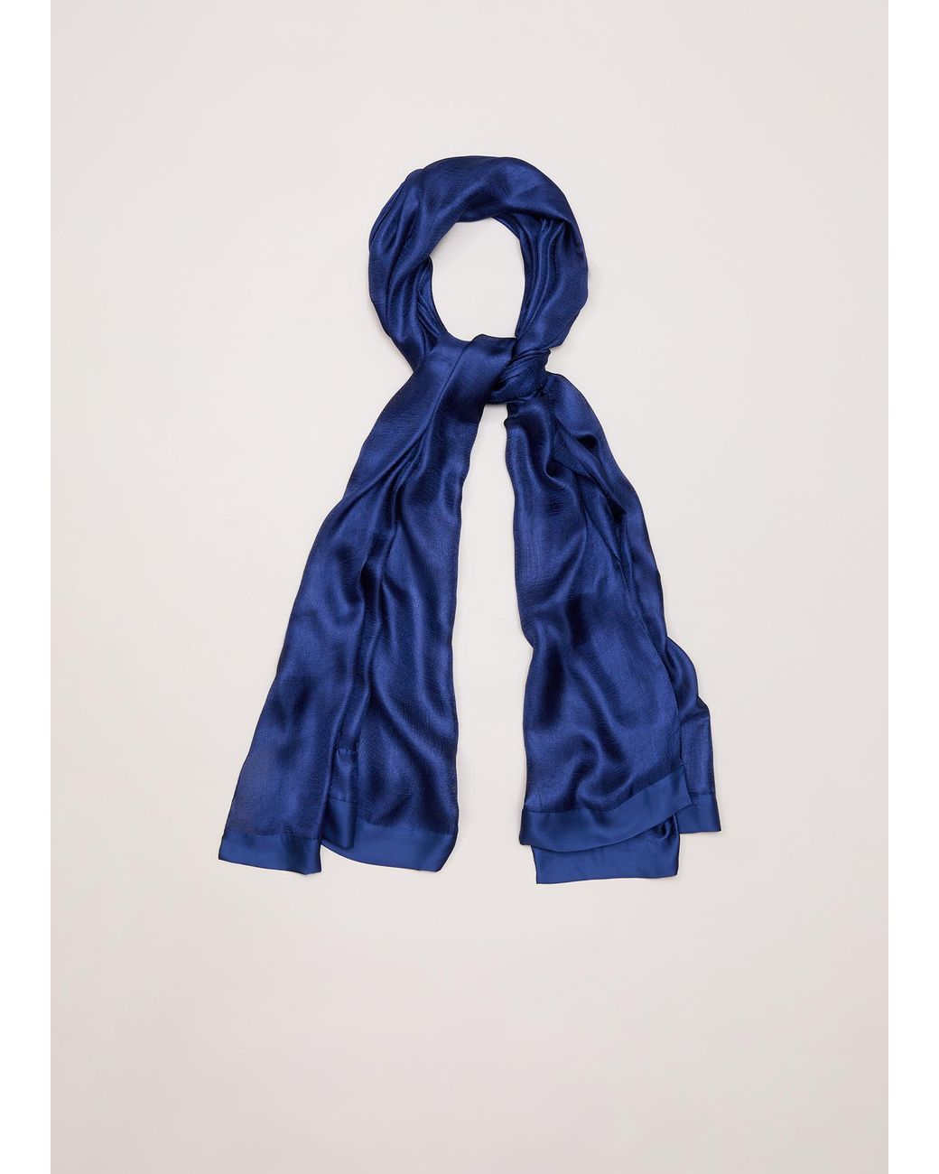 Phase Eight Blue Satin Trim Scarf