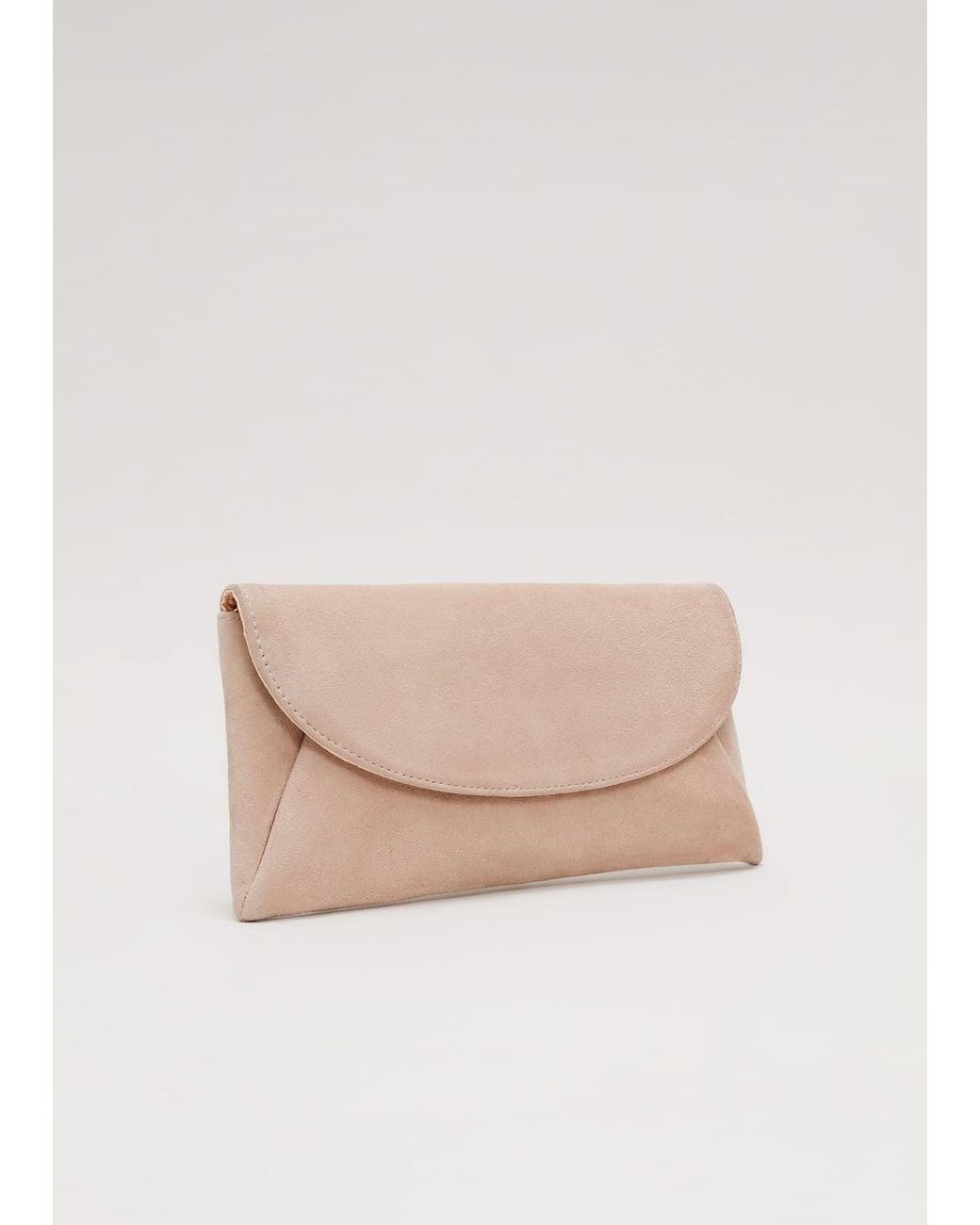 Phase Eight Natural Suede Clutch Bag