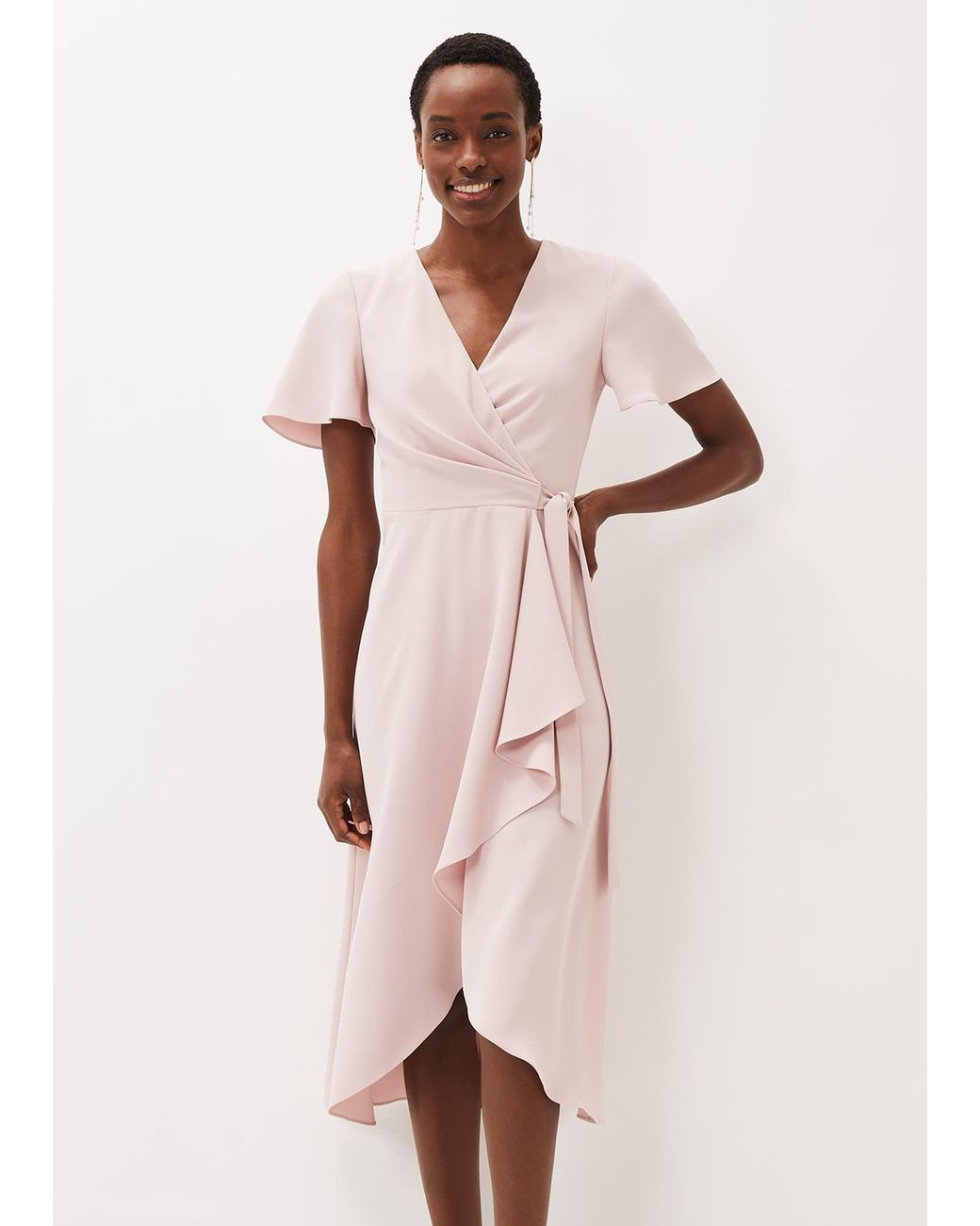Phase Eight Pink Julissa Frill Wrap Dress