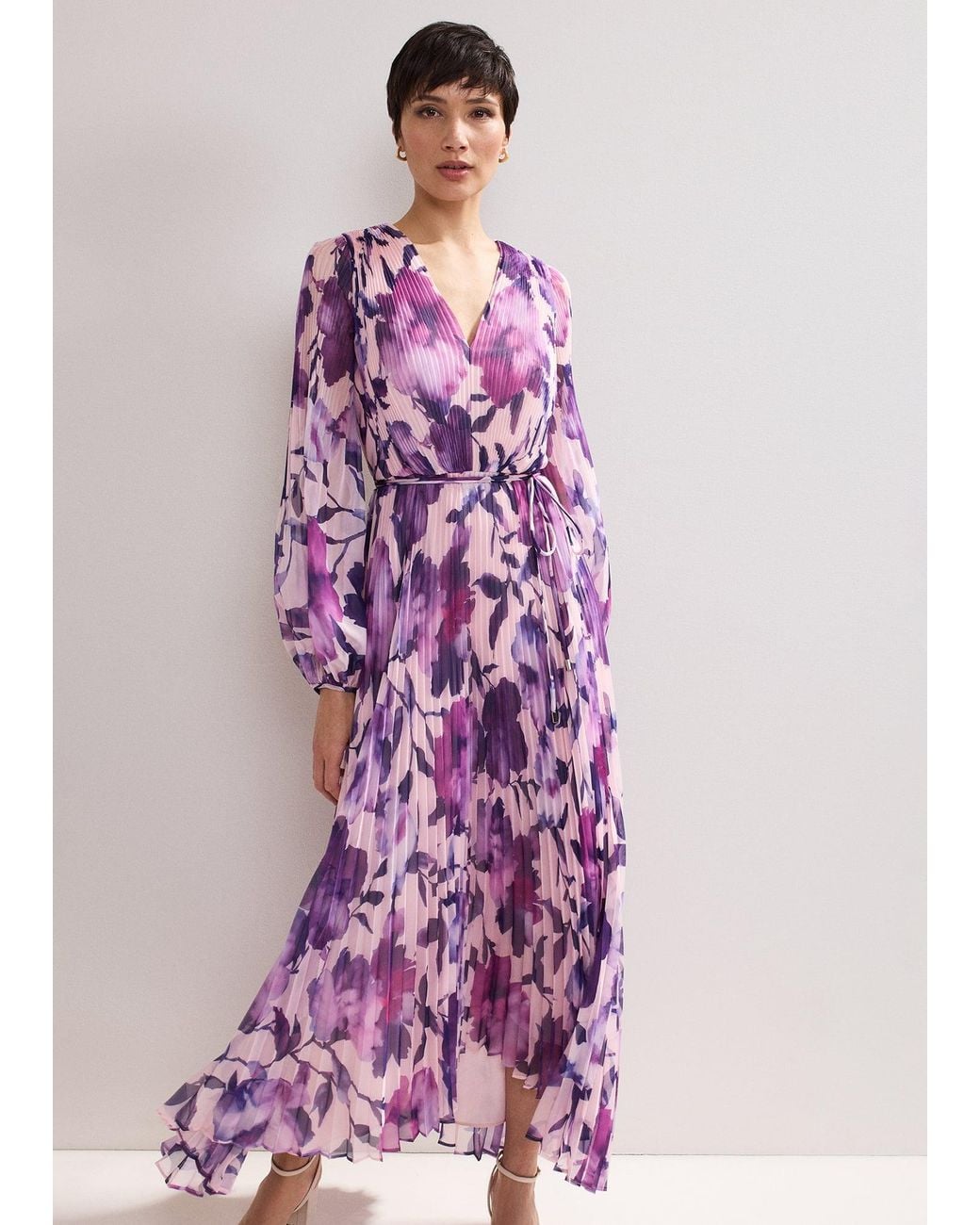 Phase Eight Purple Natalia Floral Maxi Dress