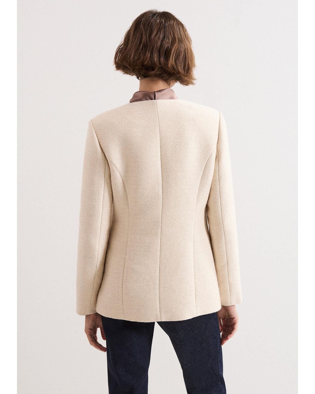 Phase Eight Natural Graziella Boucle Longline Jacket
