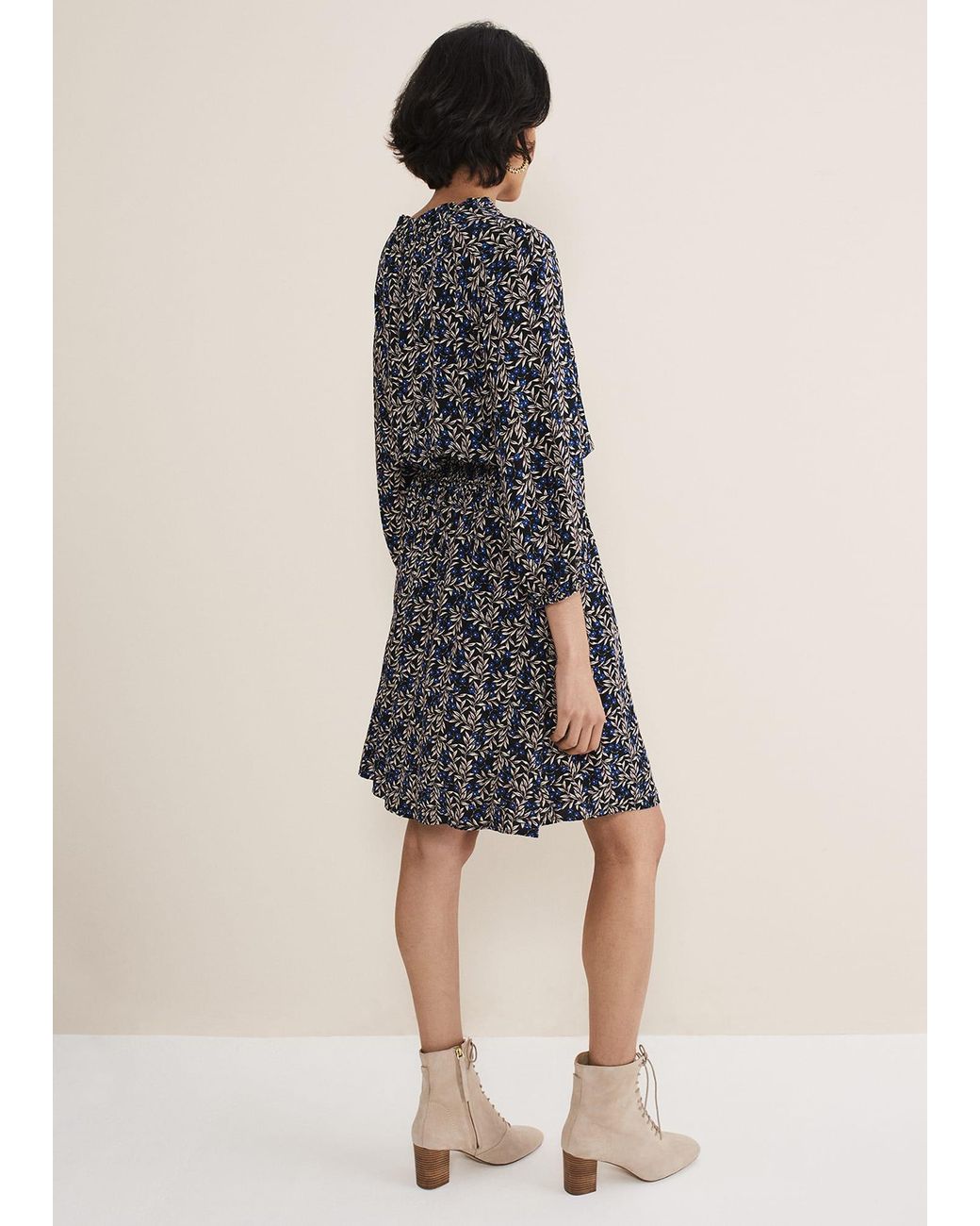 Phase Eight Blue Phillipa Floral Swing Dress