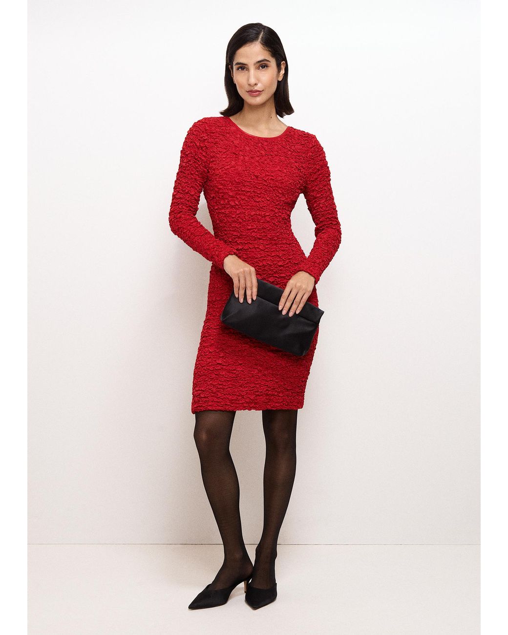 Phase Eight Eliza Textured Long Sleeve Dress