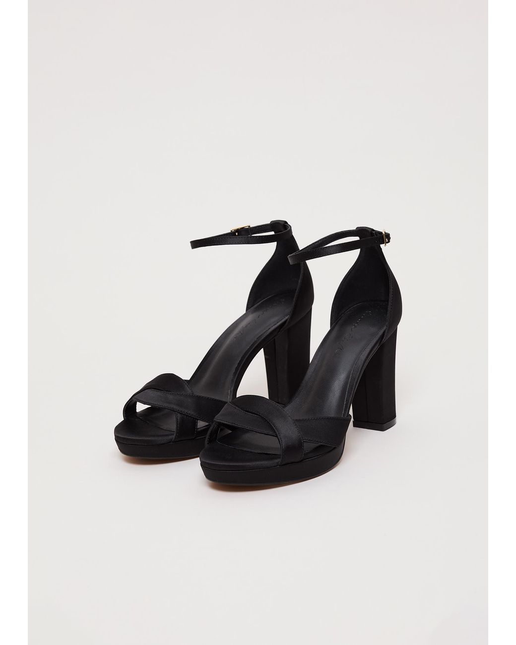 Phase Eight White Satin Twist Front Platform Sandal