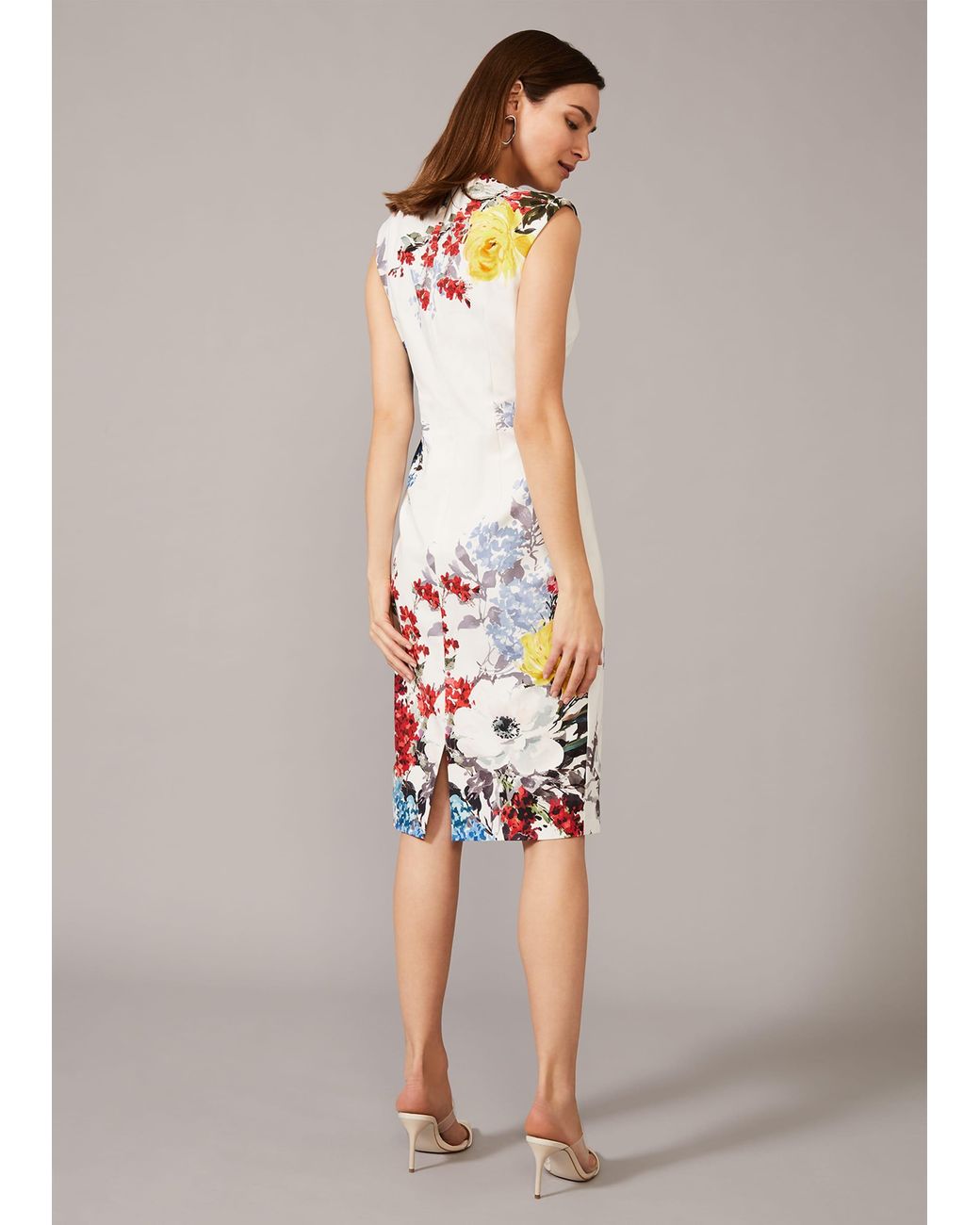 Phase Eight White Keshena Floral Fitted Dress