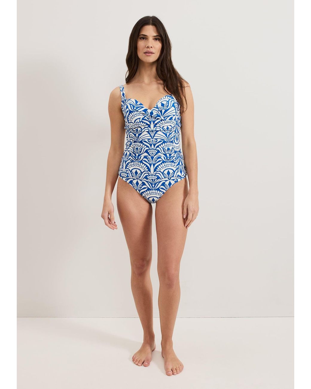 Phase Eight Blue Tile Print Tankini Bottom