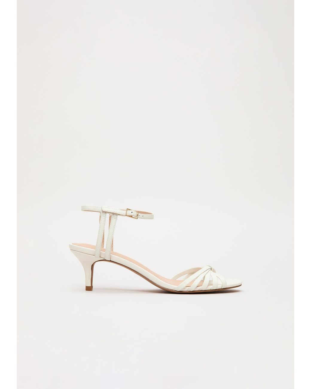 Phase Eight White Leather Strappy Sandals