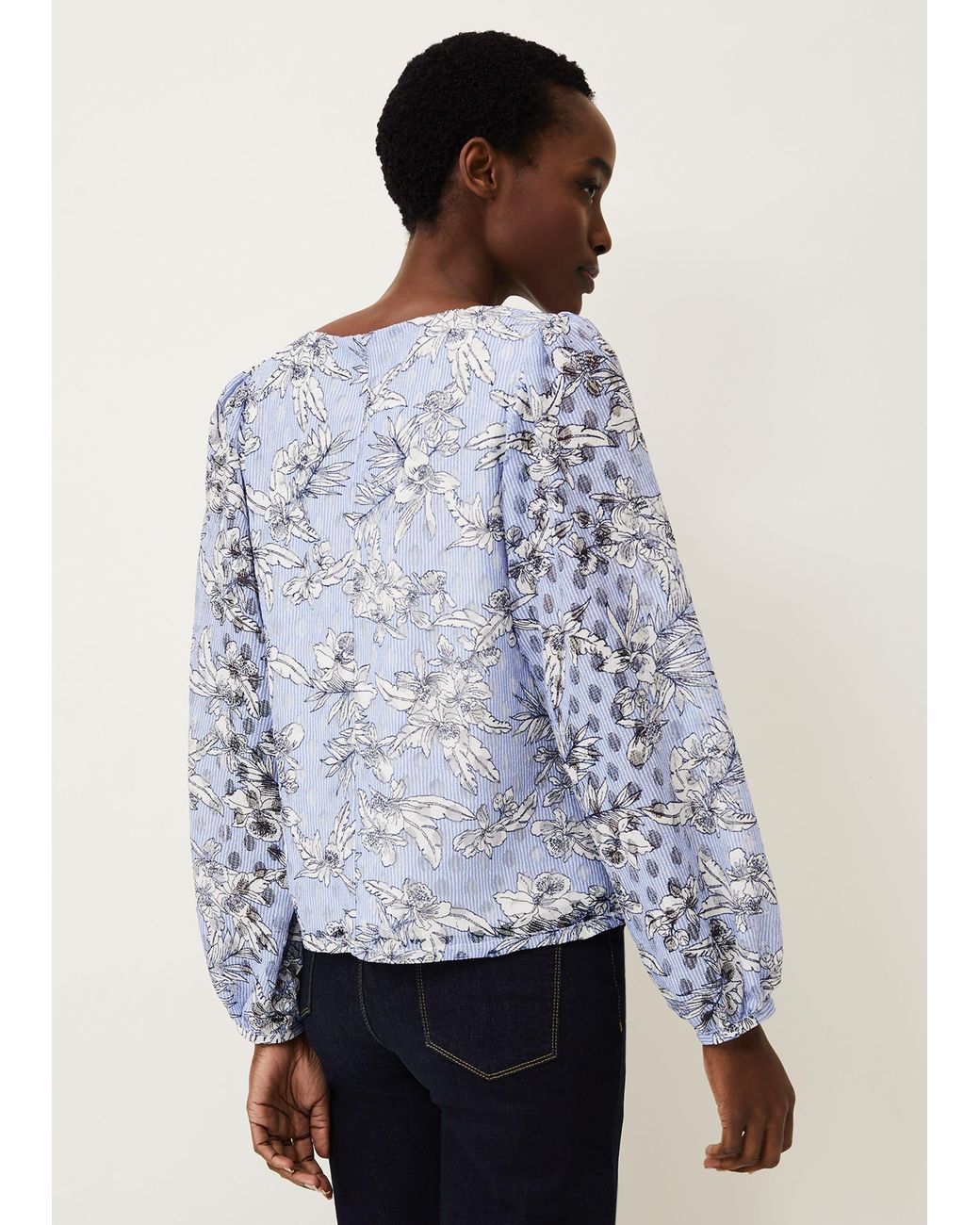 Phase Eight Blue Meribel Floral Print Top