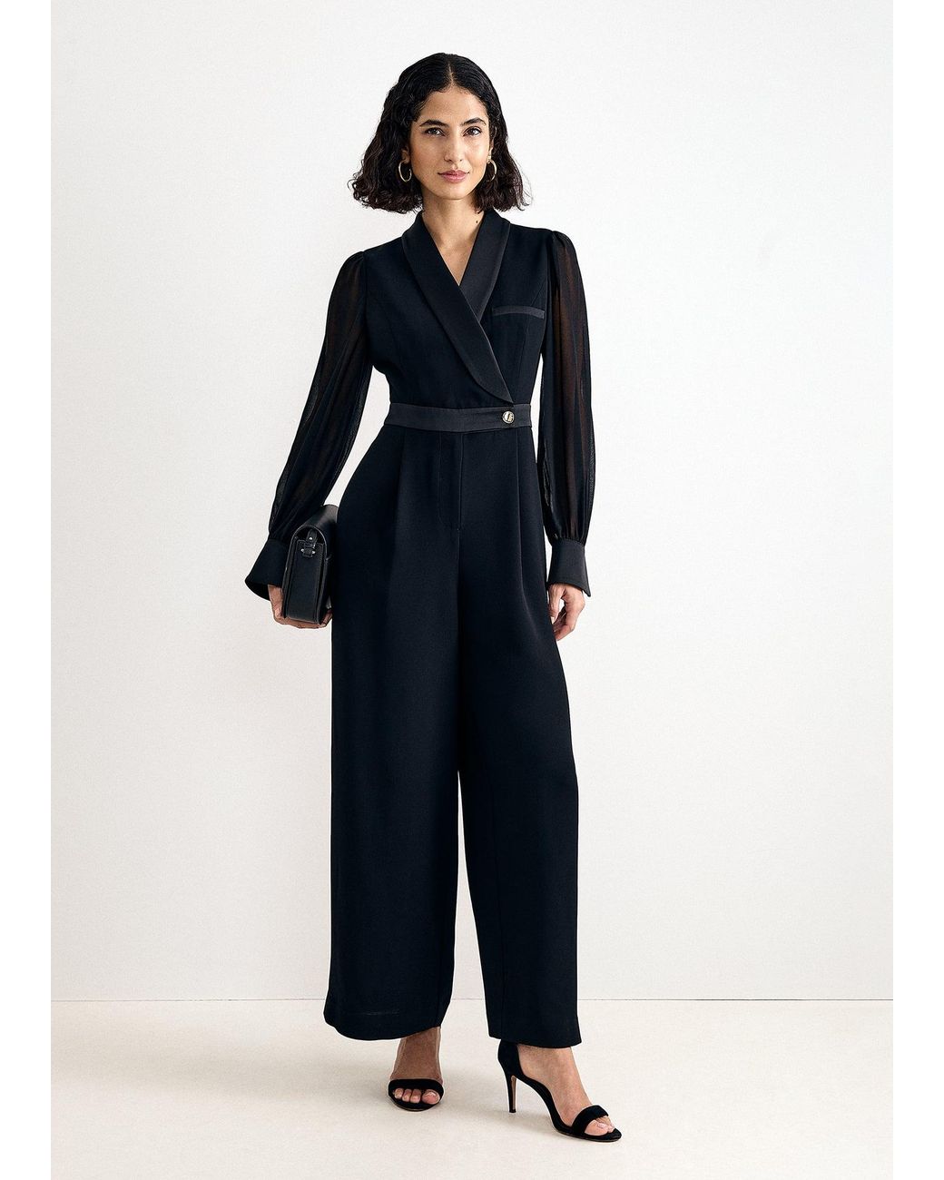 Phase Eight Blue Veronica Long Sleeve Blazer Jumpsuit