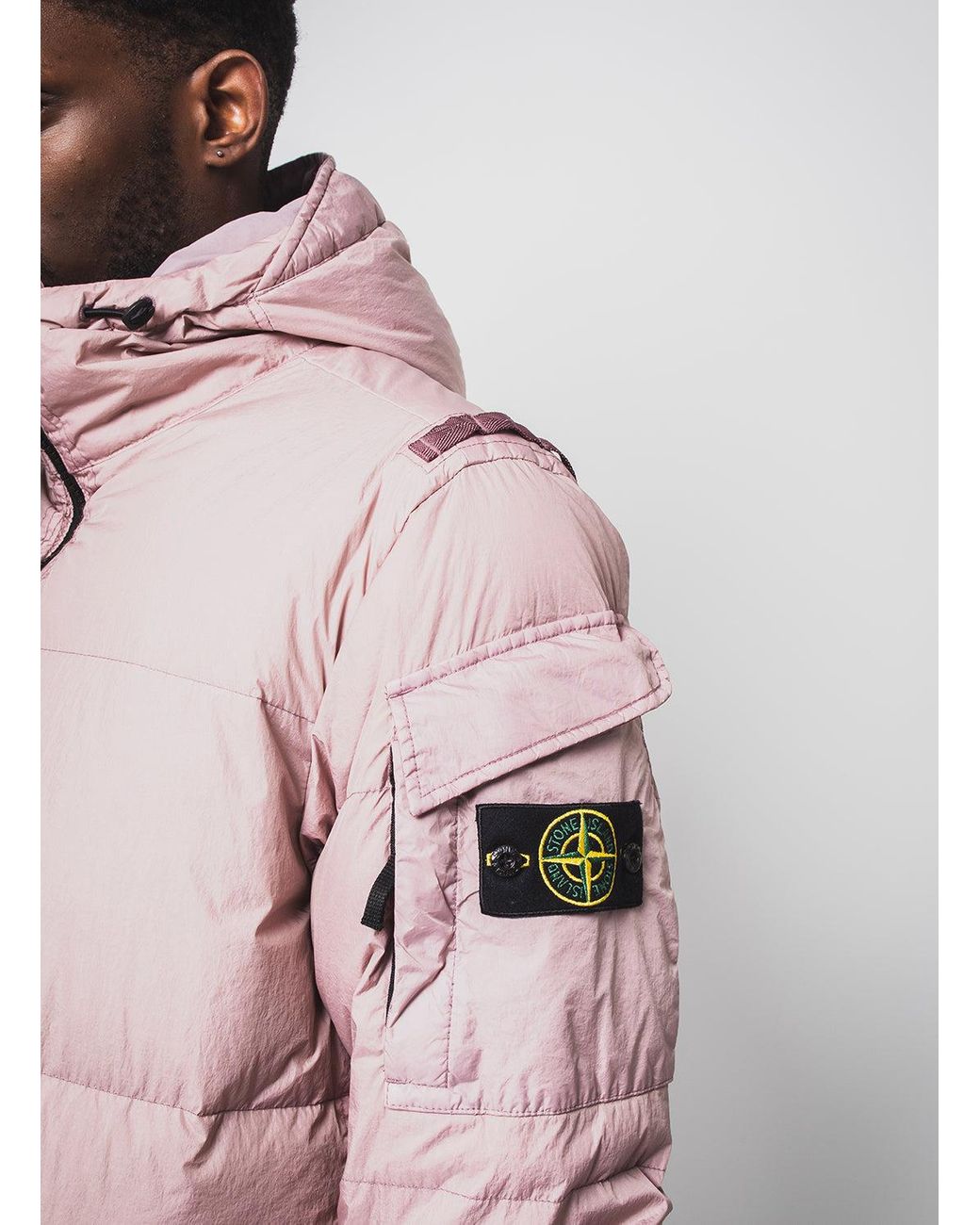 Stone Island Garment Dyed Crinkle Reps R-ny Down Hooded Jacket in Pink for  Men | Lyst