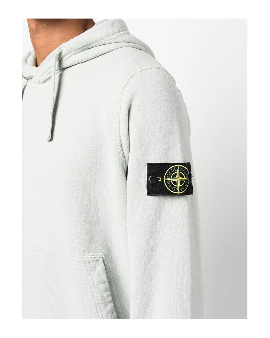 Stone Island Brushed Cotton Fleece, Garment Dyed Hooded Sweatshirt in Gray  for Men | Lyst