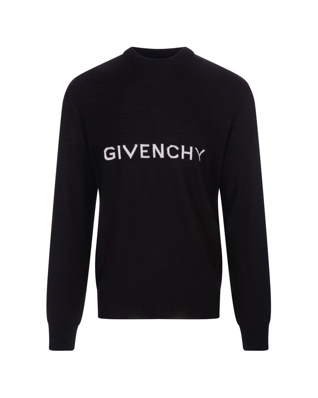 Givenchy Wool Sweater With Inlaid Logo in Black for Men Lyst