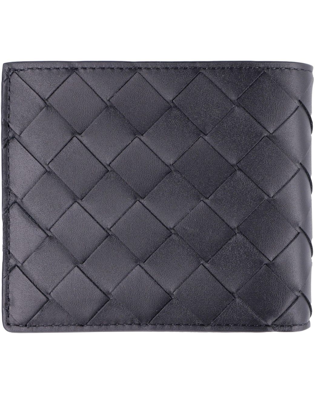 Grey Save 56% for Men Bottega Veneta Leather Flap-over Wallet in Black Silver Mens Wallets and cardholders Bottega Veneta Wallets and cardholders 
