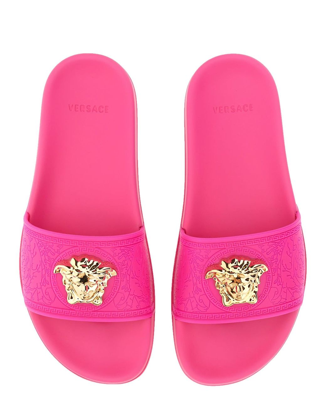 pink versace slides