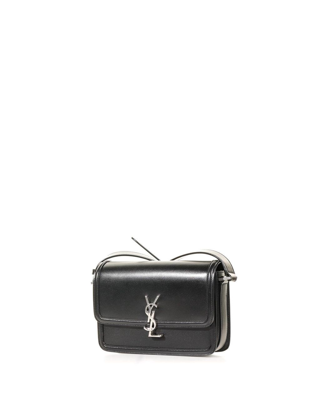 Black Solferino medium YSL-plaque leather shoulder bag, Saint Laurent