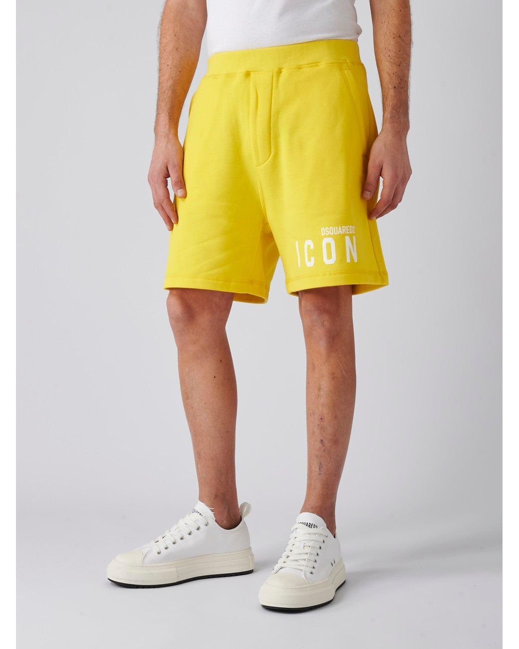 DSquared² Shorts Felpa Uomo Shorts in Yellow for Men | Lyst