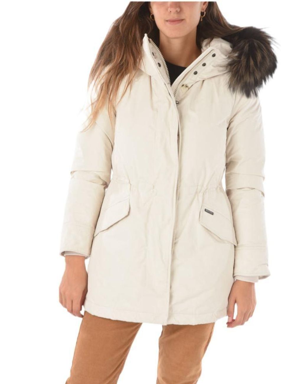 White Woolrich Womens Down Jacket in Grey - Save 30% Womens Jackets Woolrich Jackets 