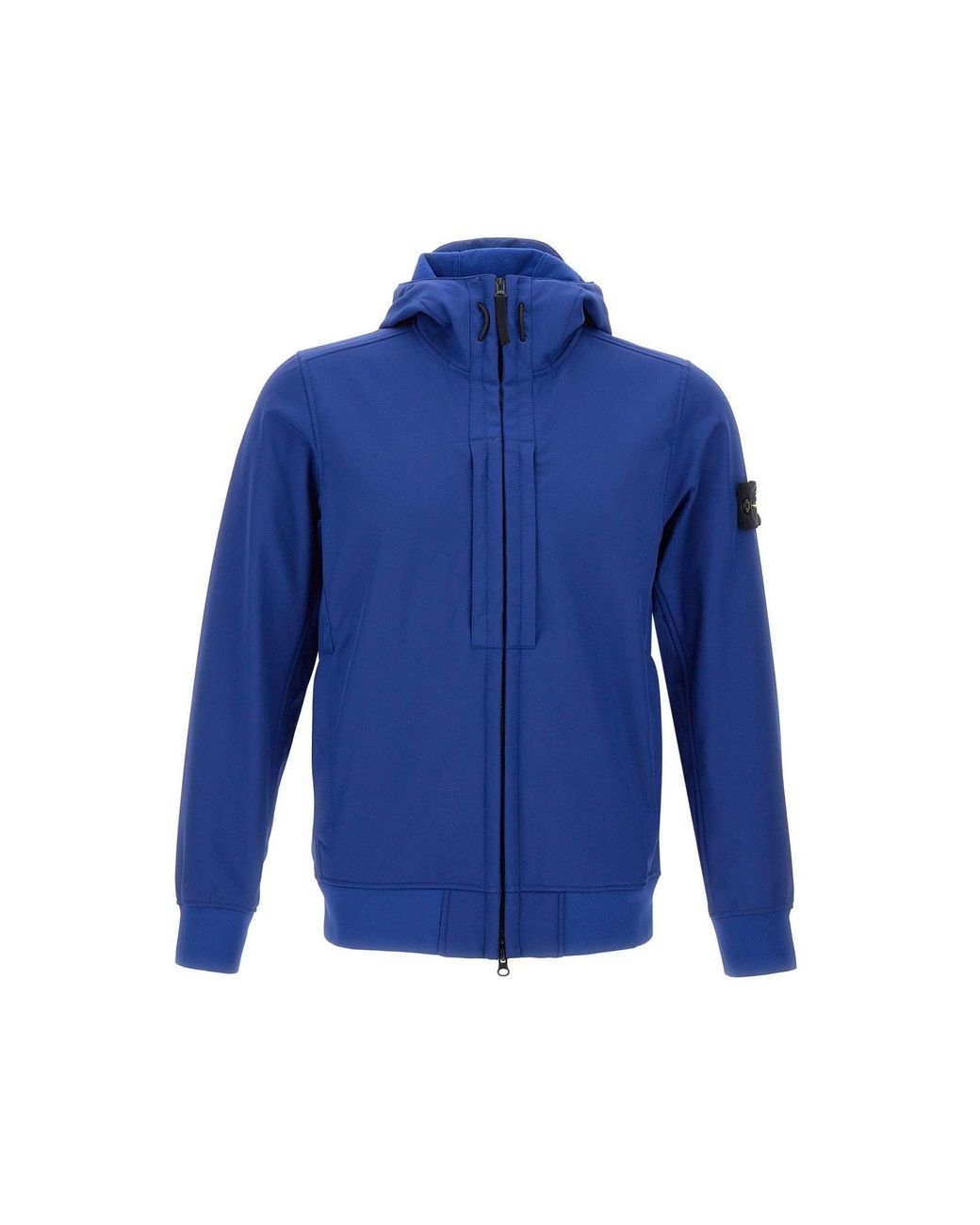 Stone island blue deals soft shell jacket