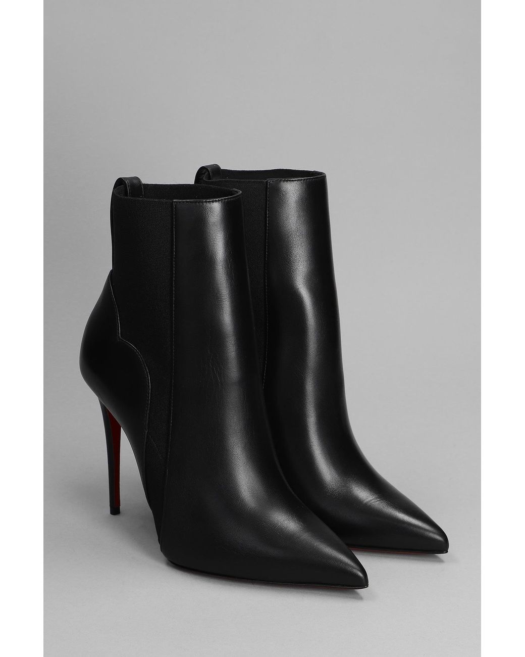 Christian Louboutin Chelsea Chick Booty High Heels Ankle Boots In Leather  in Black | Lyst