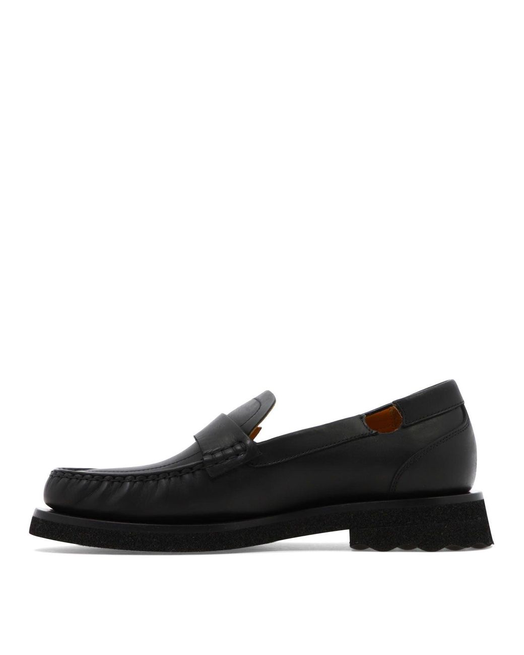 Off-White c/o Virgil Abloh Sponge Meteor Leather Loafers in Black for Men Mens Shoes Slip-on shoes Loafers 