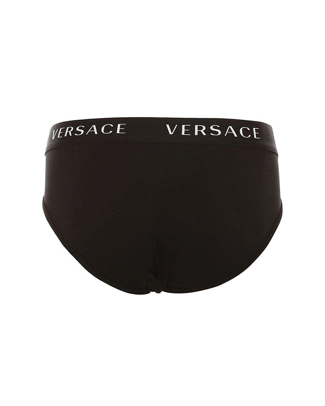 Versace Bi-pack Slips In Essential Bi-stretch Cotton in Black Mens Clothing Underwear Boxers briefs for Men White Save 63% 