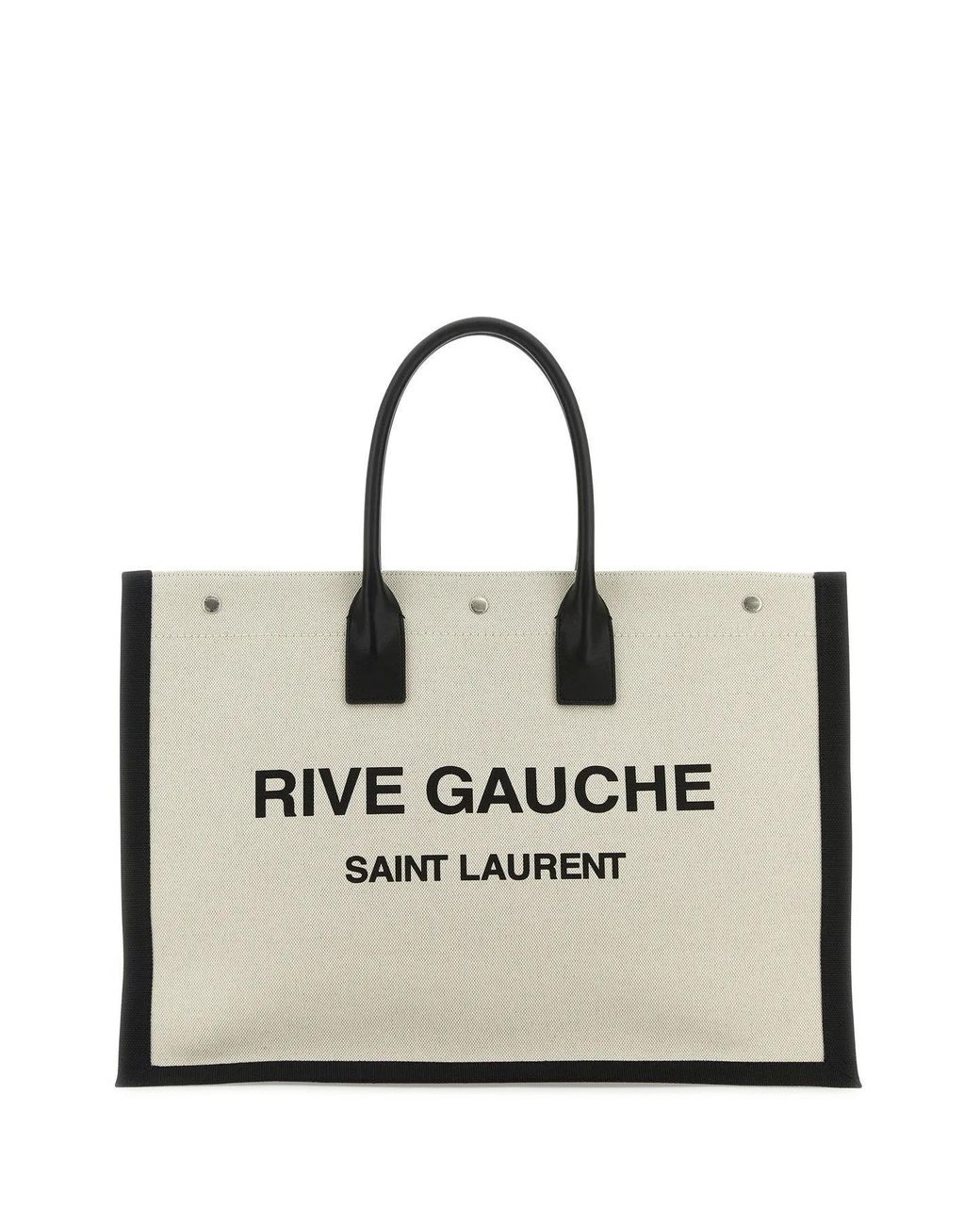 Saint Laurent Sand Canvas Large Rive Gauche Shopping Bag in Natural for Men  | Lyst