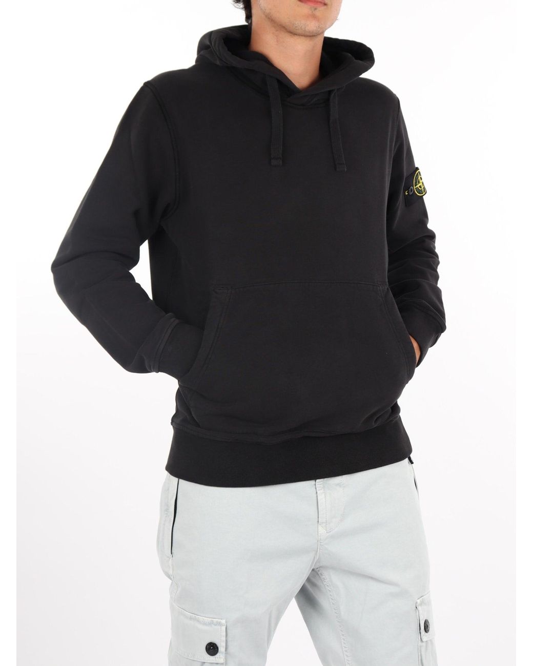 Stone Island Hooded Sweatshirt Sweatshirt in Black for Men | Lyst