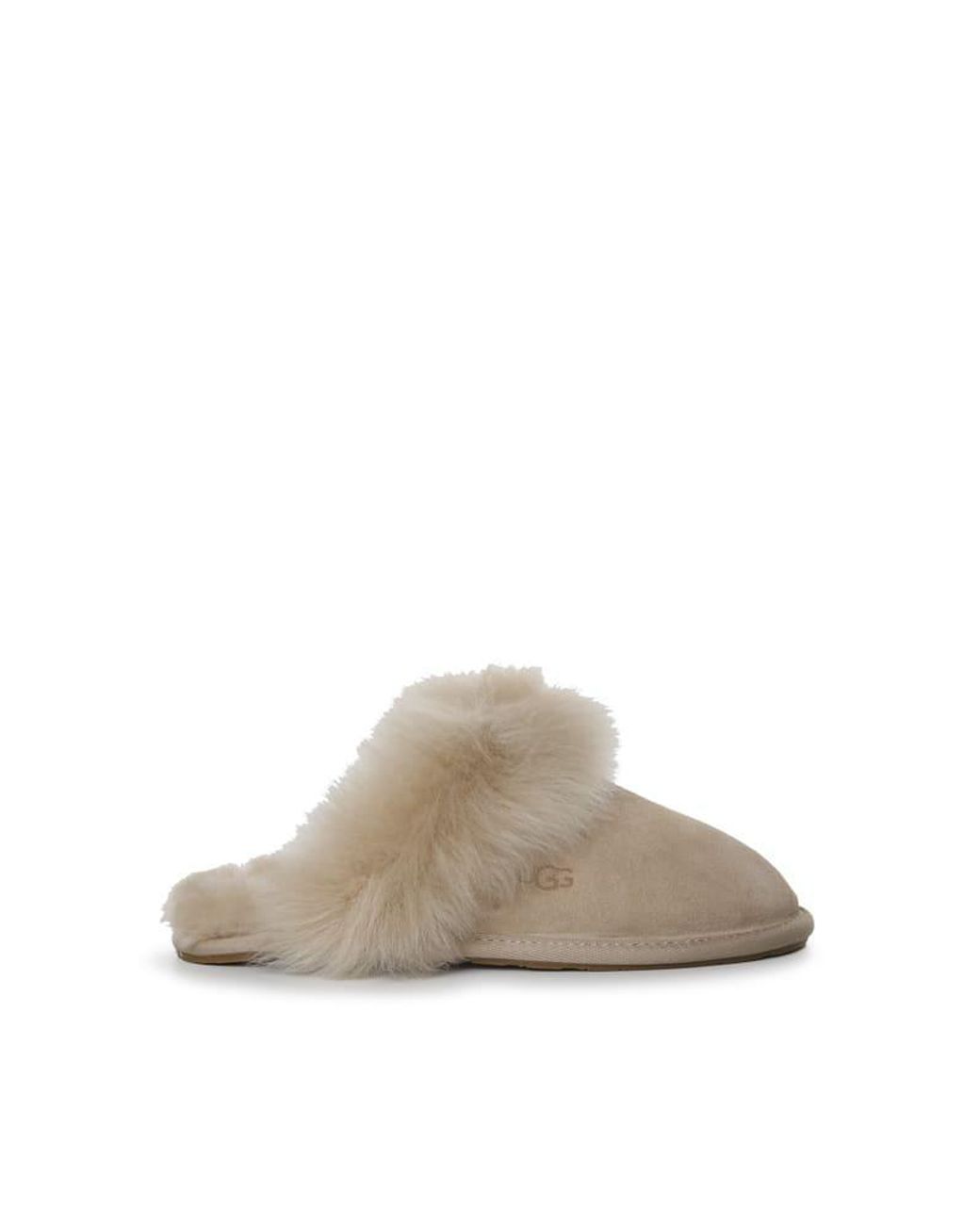 UGG Scuff Sis Slippers In Shearling With Fur Trim | Lyst