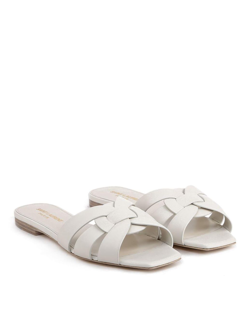 Saint Laurent Nu Pieds Tribute 05 Sandals In Leather in Natural | Lyst