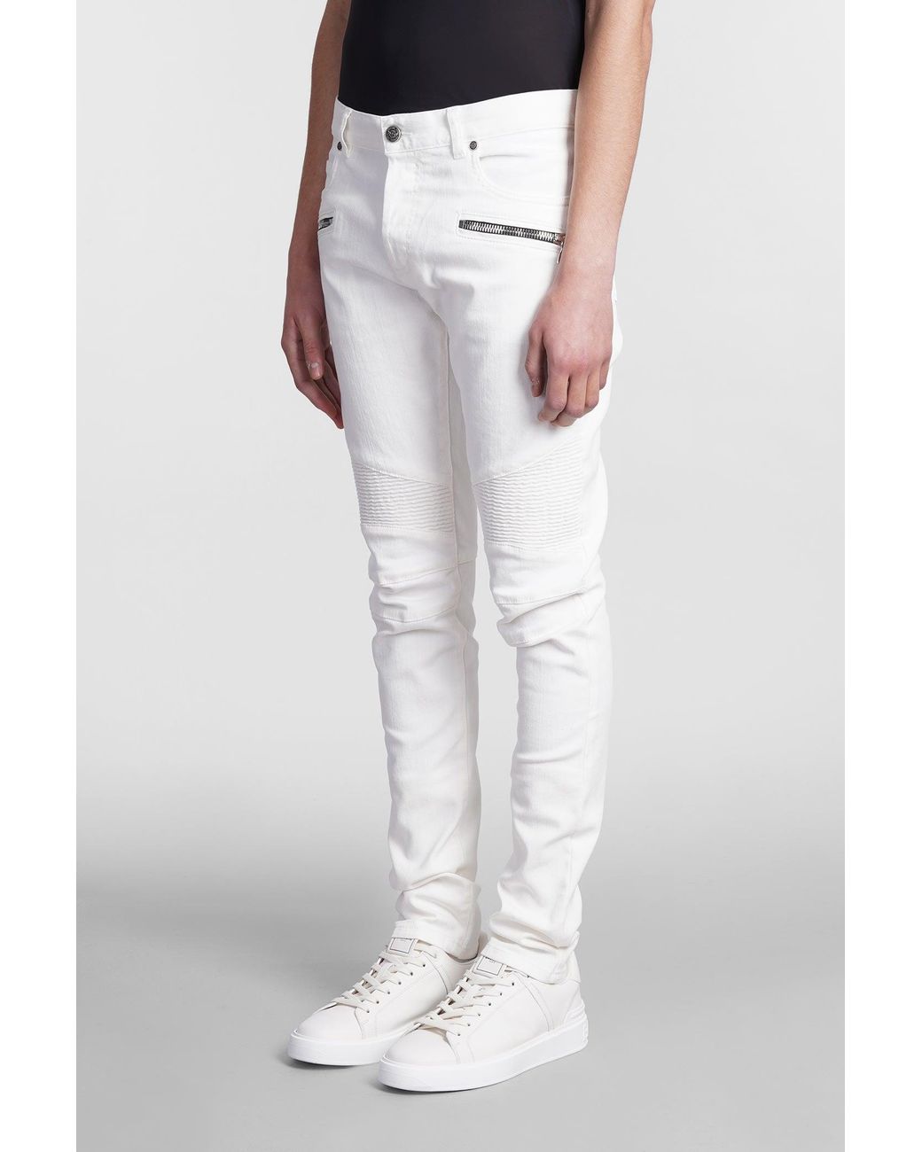 Balmain Jeans In Denim in White for Men | Lyst