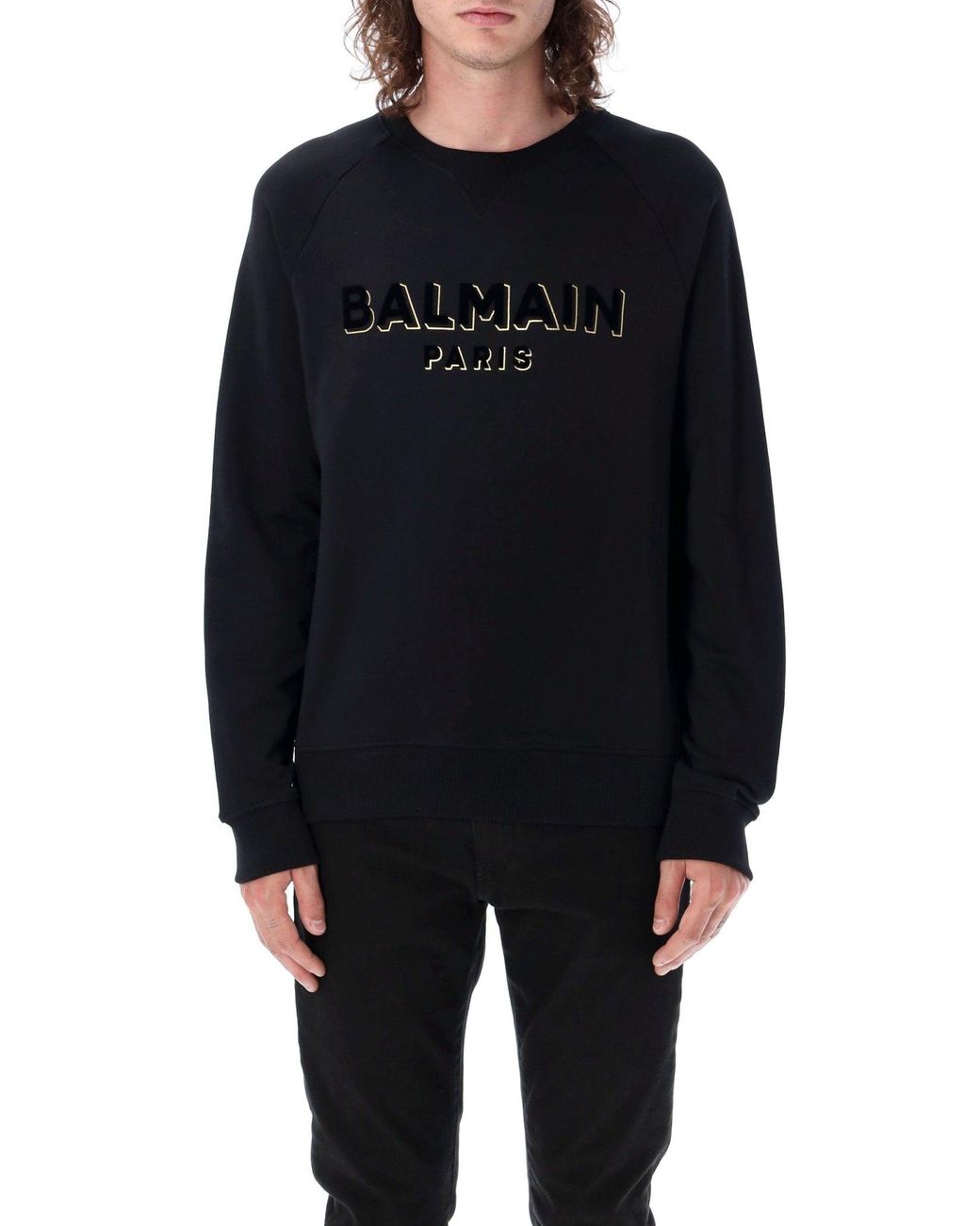 Balmain black sale and gold sweatshirt