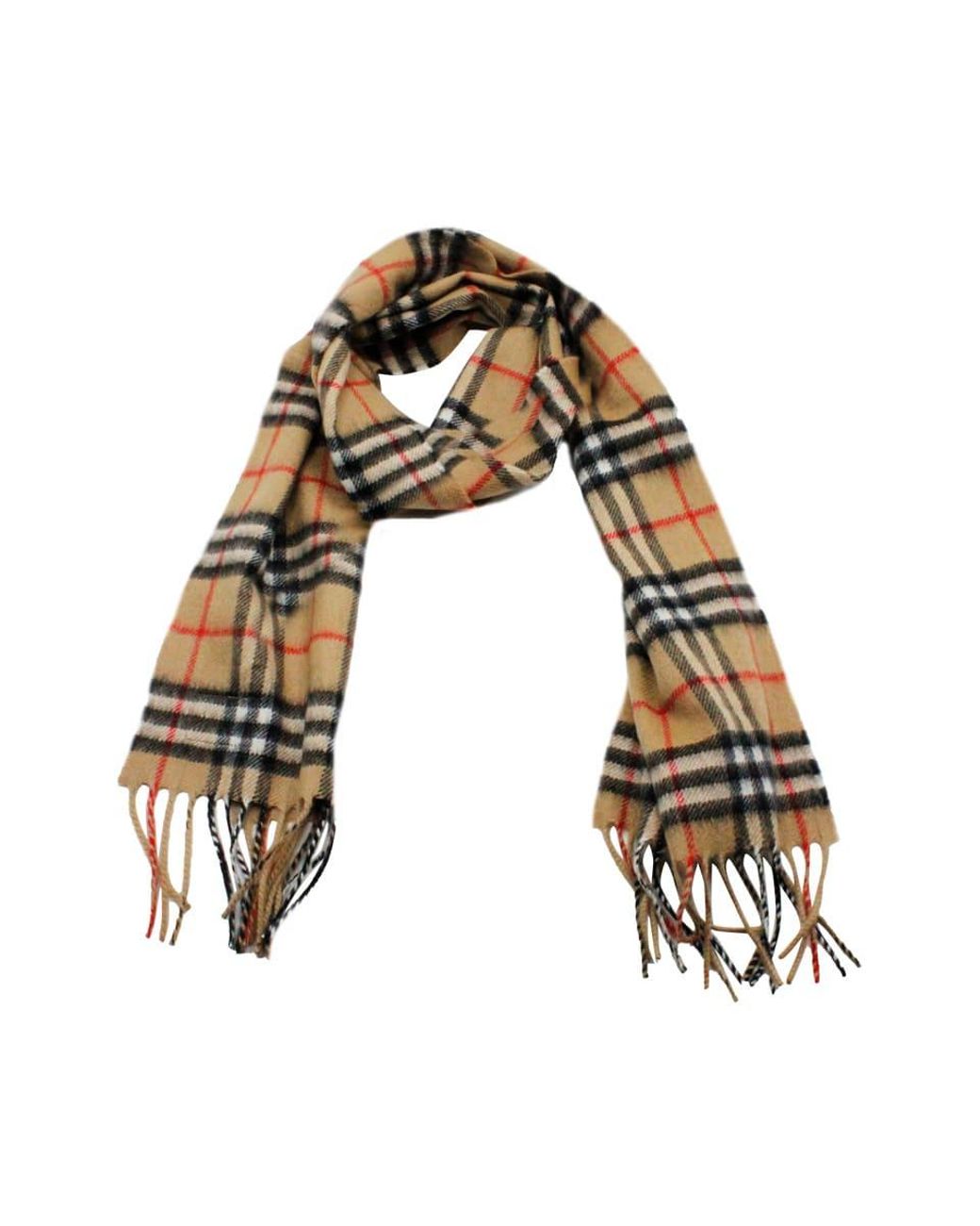 Burberry 100% Cashmere Scarf With Check 