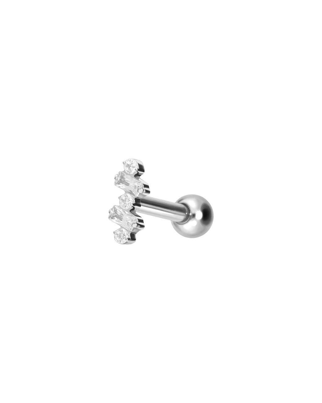 PIERCINGLINE Black Titan Ohrpiercing Mit Innengewinde Eingefasste