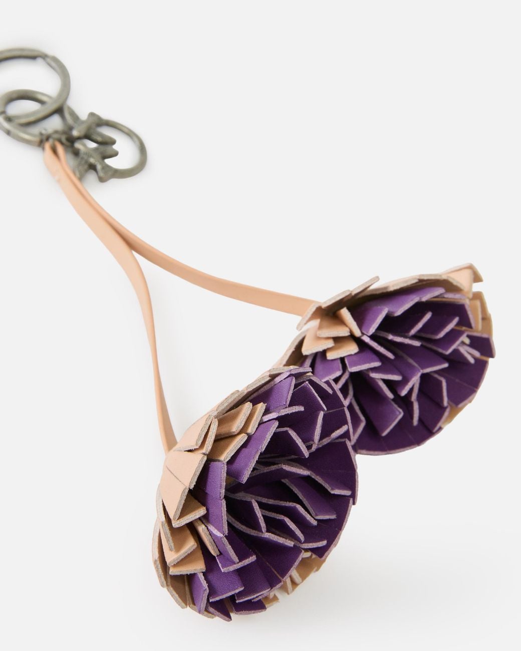 Pinko White Keyring Charm With Flowers